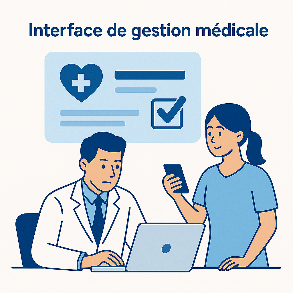 Interface de gestion médicale illustrée